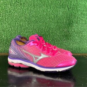 Mizuno Wave Rider 19 Running Athletic Shoes Pink Purple 410736-2173 Women’s 8